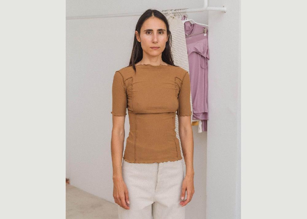 l'exception T shirt omato 3/4 Marron Baserange