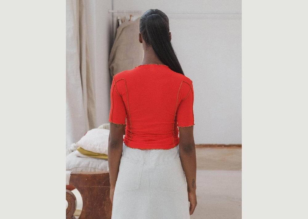L'exception T Shirt Omato 3/4 Rouge Baserange