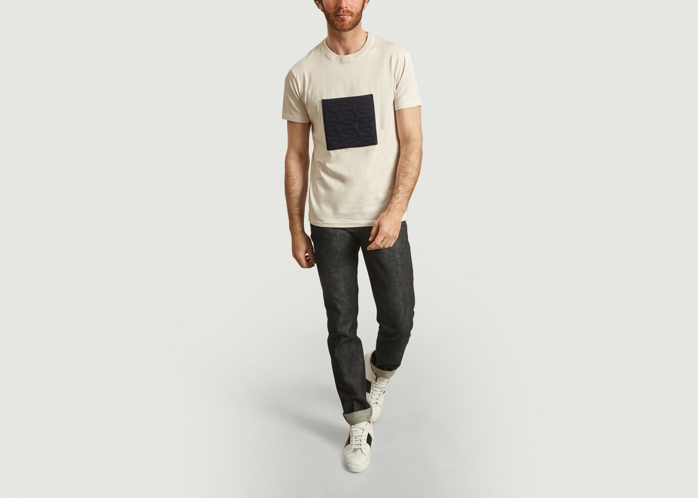 L'exception T Shirt Poche Brodée Beige Rue Begand