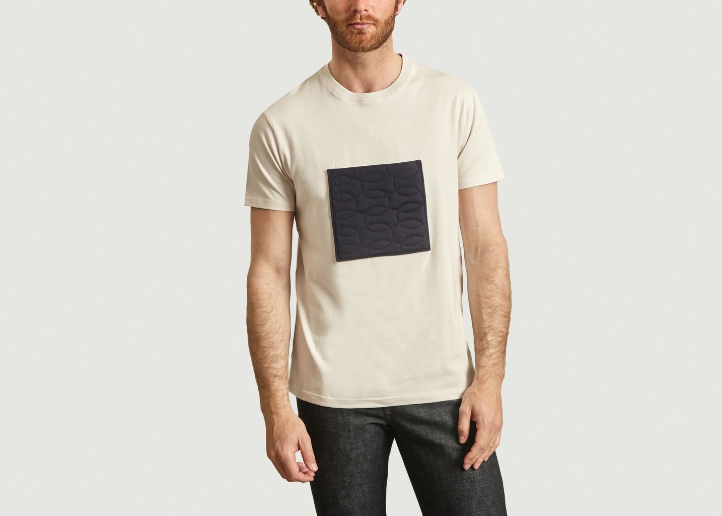 l'exception T shirt poche brodée Beige Rue Begand