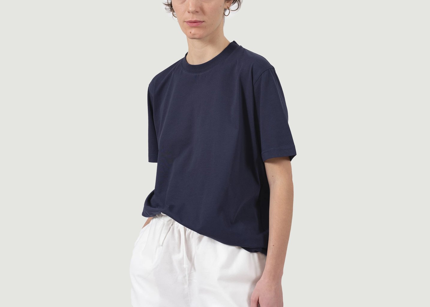 L'exception T Shirt Rimbo Bleu Marine Talc Paris