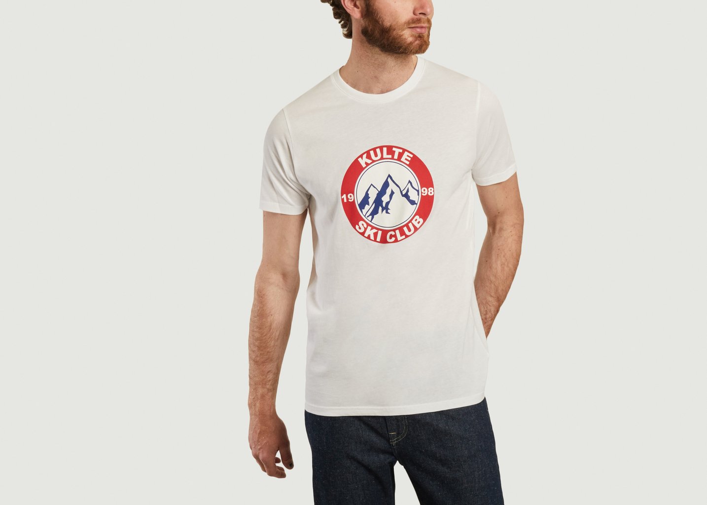 l'exception T shirt ski club Blanc Kulte
