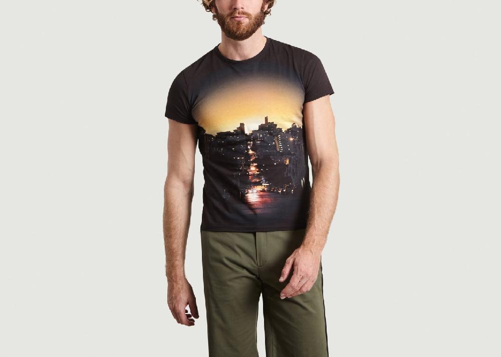 l'exception T Shirt Sunset Noir M.X Maxime Simoëns
