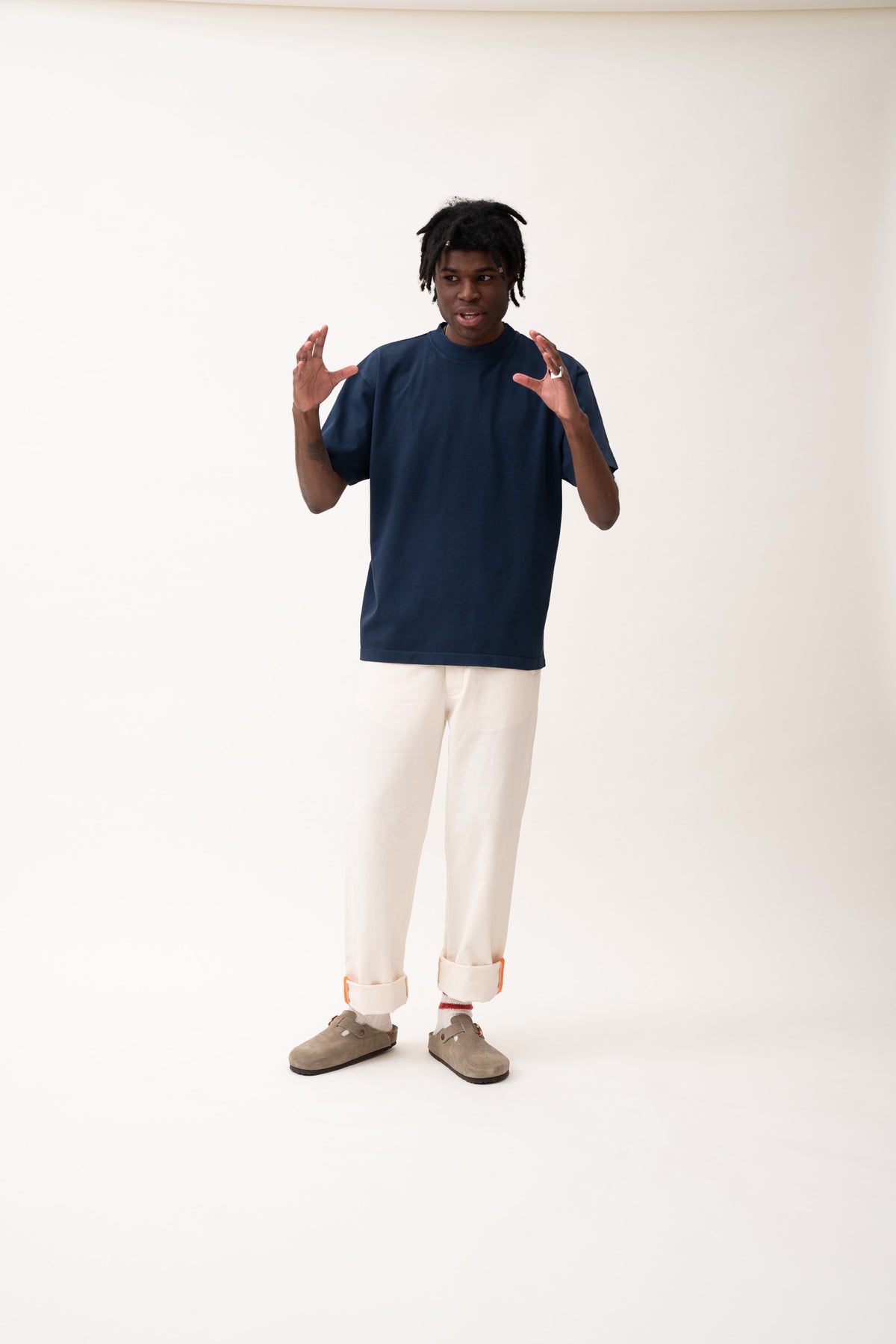 L'exception Tee Shirt Uni Bleu Marine Verlan