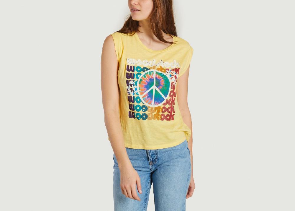 l'exception Teeshirt Festival Jaune Five Jeans