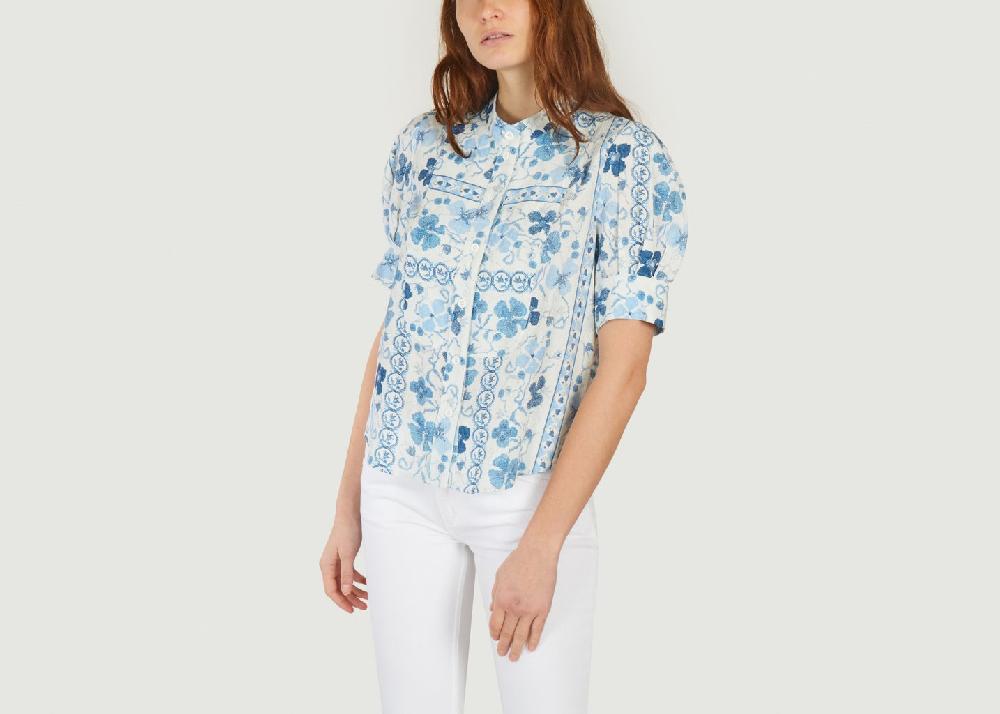 L'exception Top Boutonné Col Mao Bleu See By Chloé