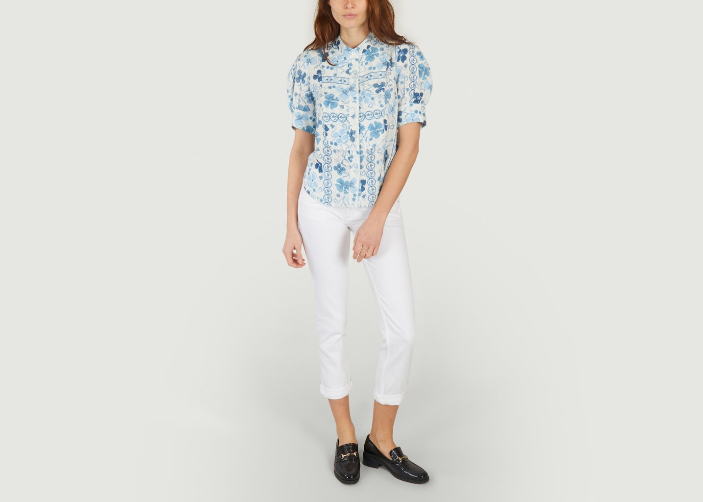 L'exception Top Boutonné Col Mao Bleu See By Chloé