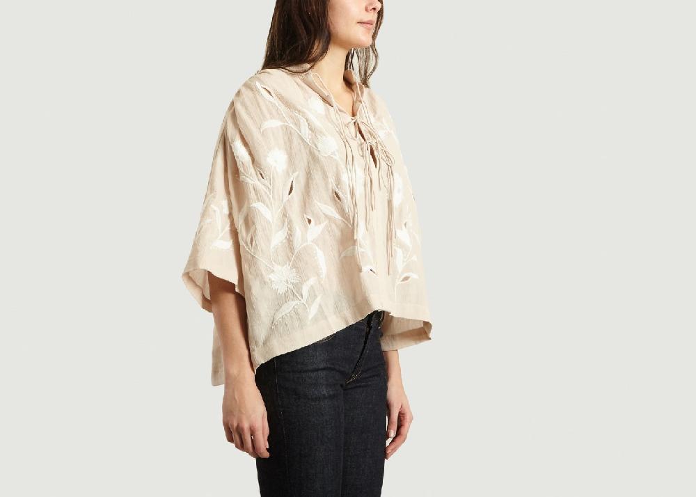 L'exception Top Brodé Et Lacé Hiba Beige IRO Paris