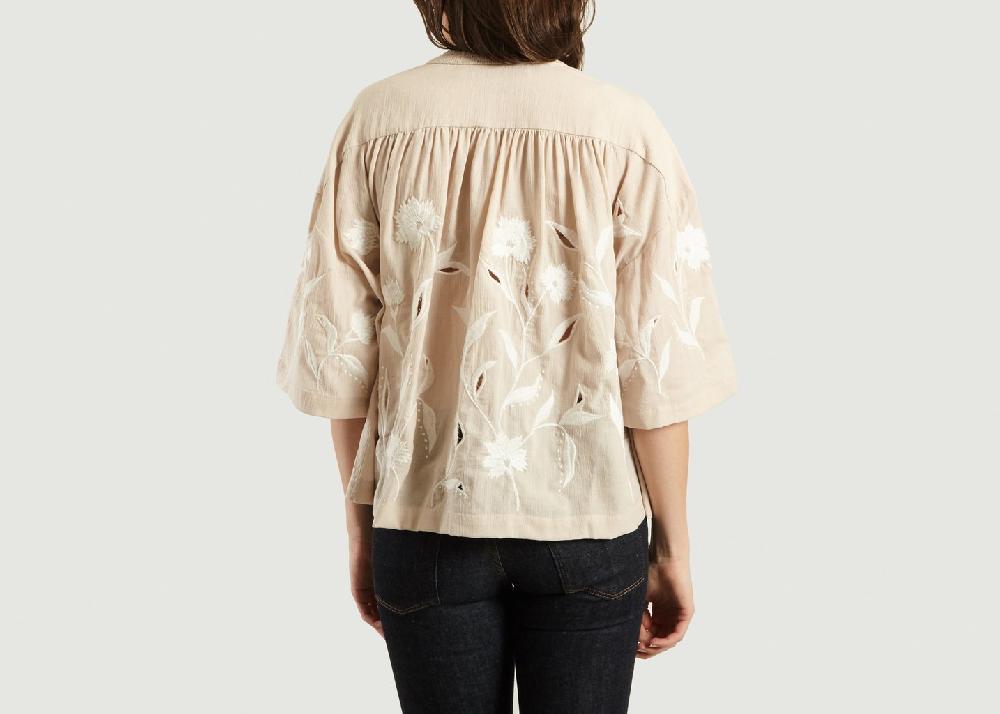 L'exception Top Brodé Et Lacé Hiba Beige IRO Paris