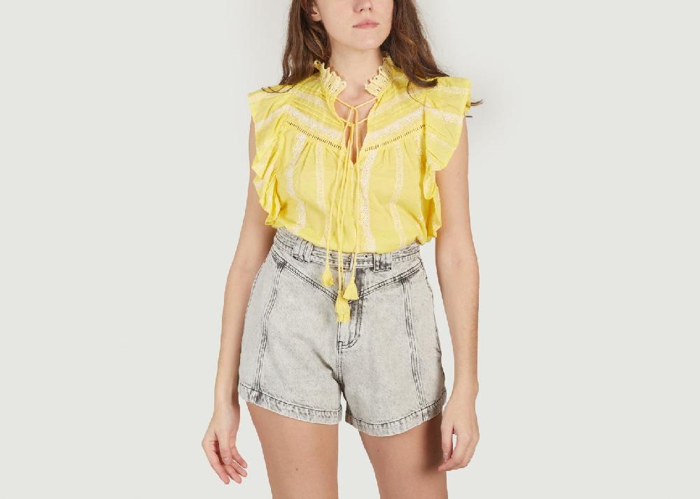 l'exception Top en coton Louki Jaune Suncoo