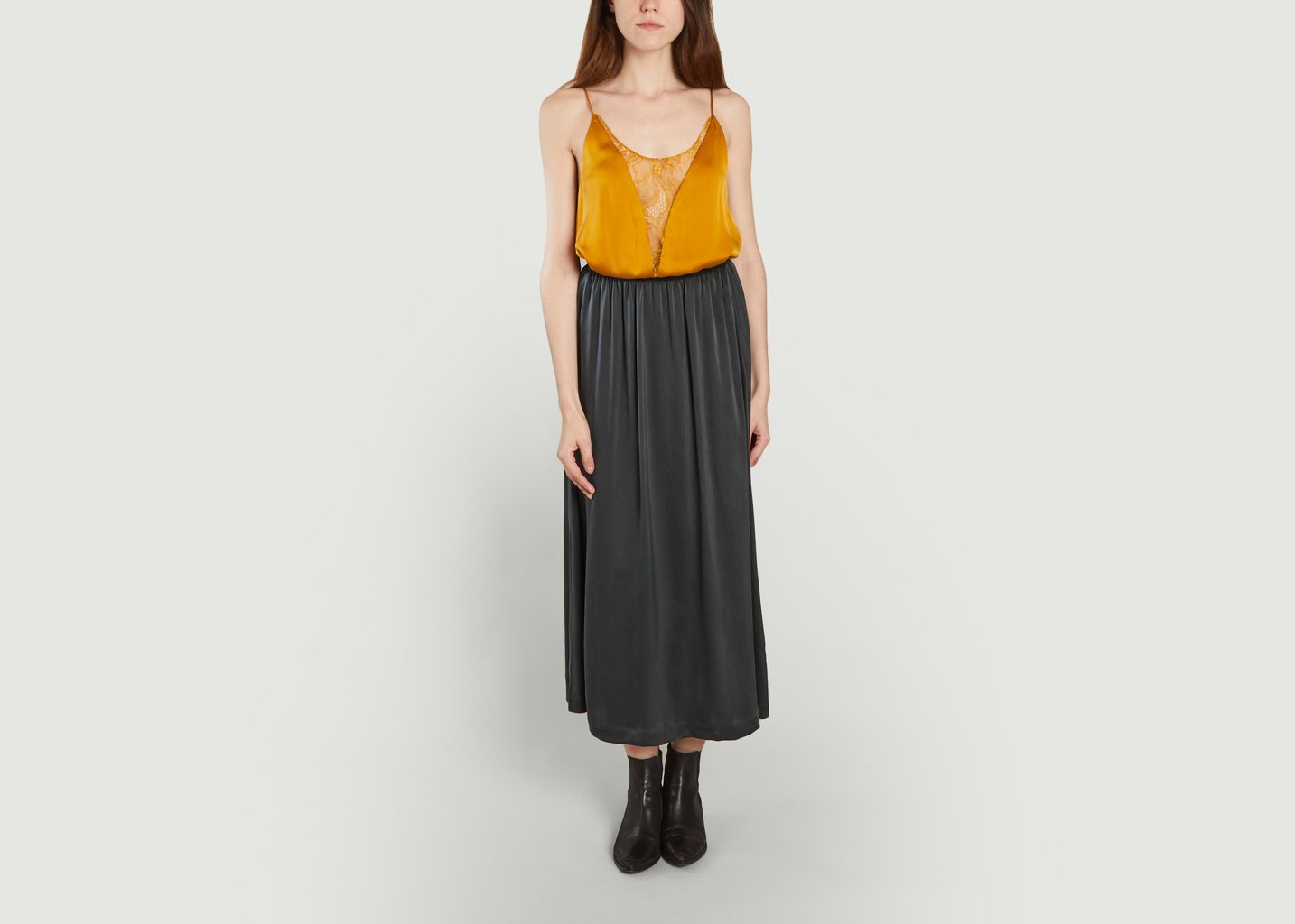 L'exception Top En Soie Muse Ocre Karma Koma