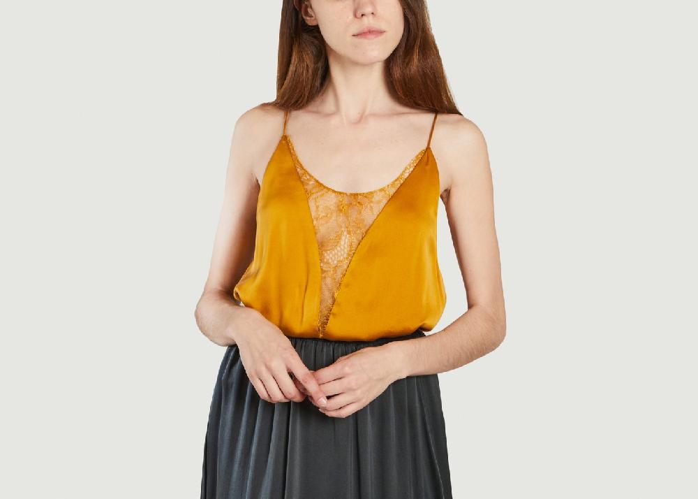 l'exception Top en soie Muse Ocre Karma Koma