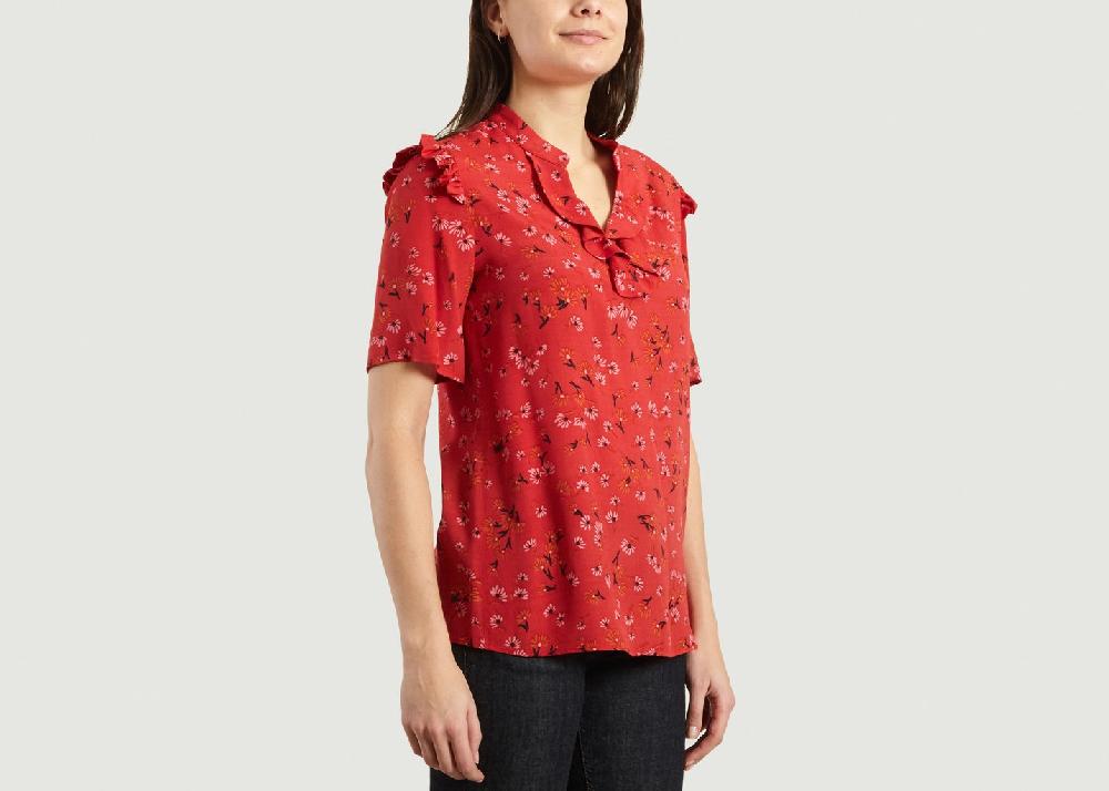 L'exception Top Imprimé Fleurs Rouge Tara Jarmon