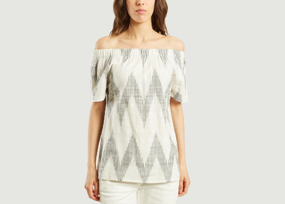 l'exception Top Tani Ecru Fabric Hunted & Collected