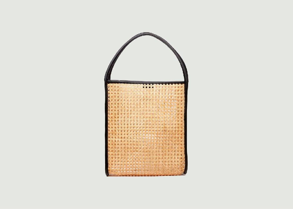L'exception Tote Bag En Rotin Noir ST AGNI