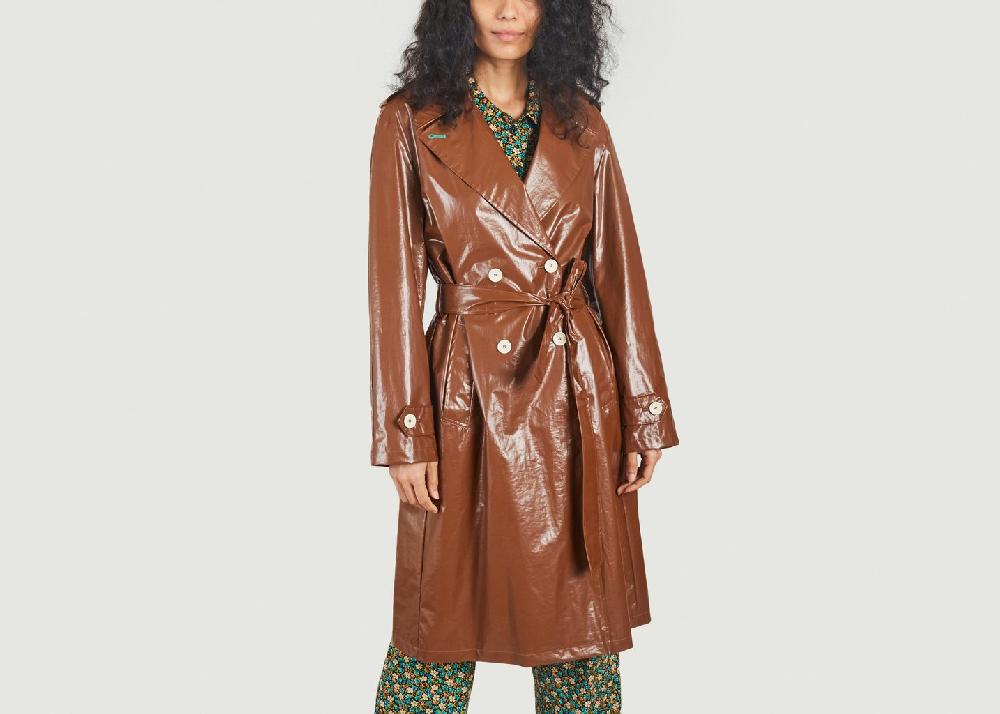 l'exception Trench Ciré Charron Marron Trench & Coat