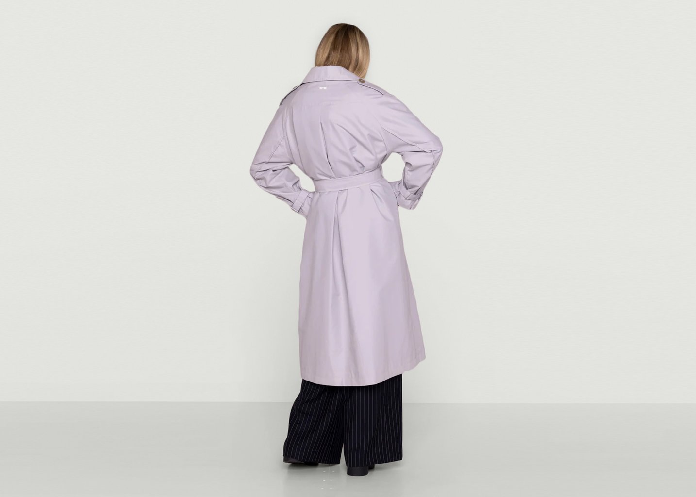 L'exception Trench Long Femme Gris Maison Lener