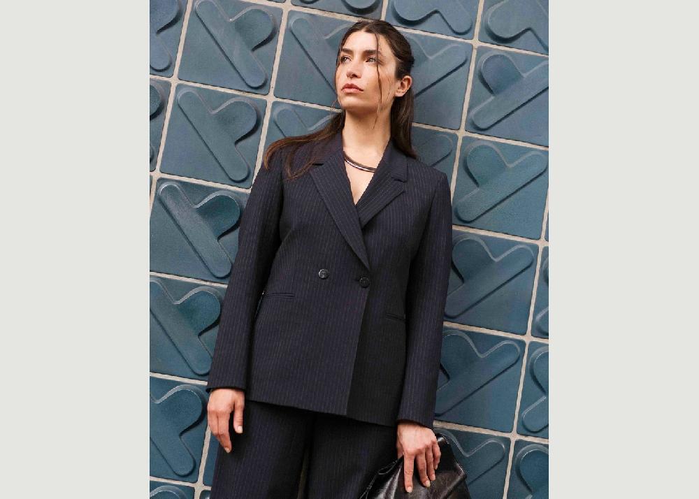 L'exception Veste Ceinturée Bleu Marine 17H10