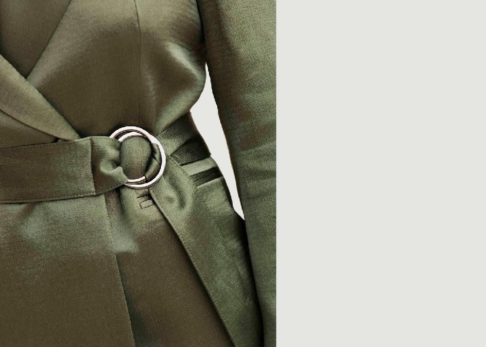 L'exception Veste Ceinturée Olive 17H10