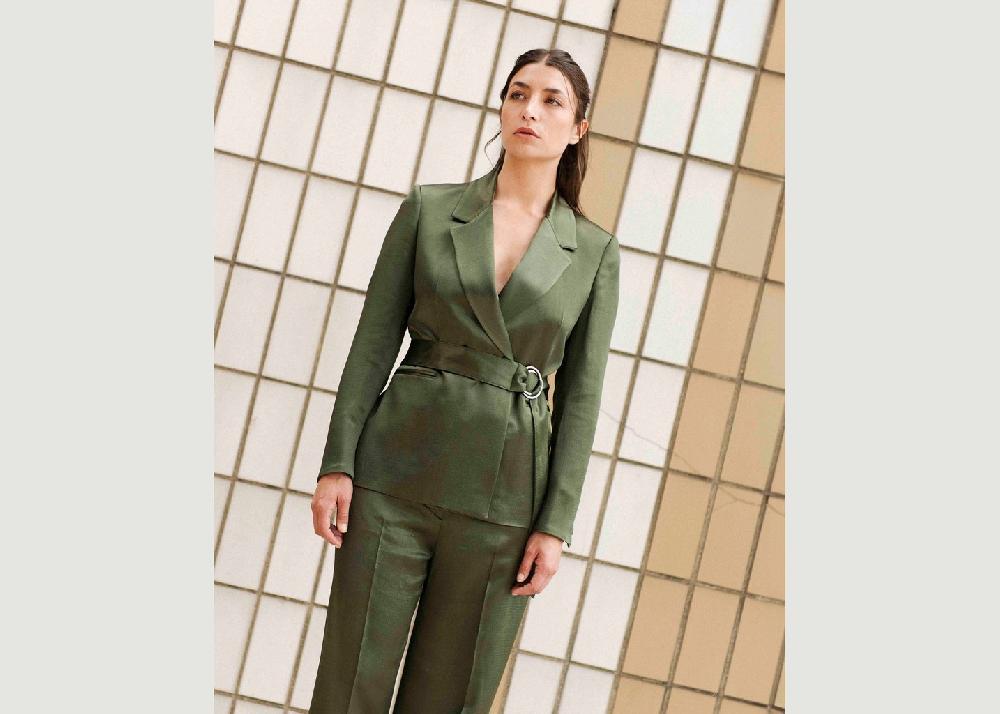 L'exception Veste Ceinturée Olive 17H10