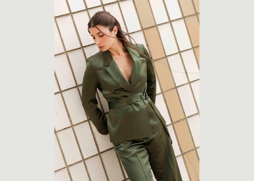 l'exception Veste ceinturée Olive 17H10