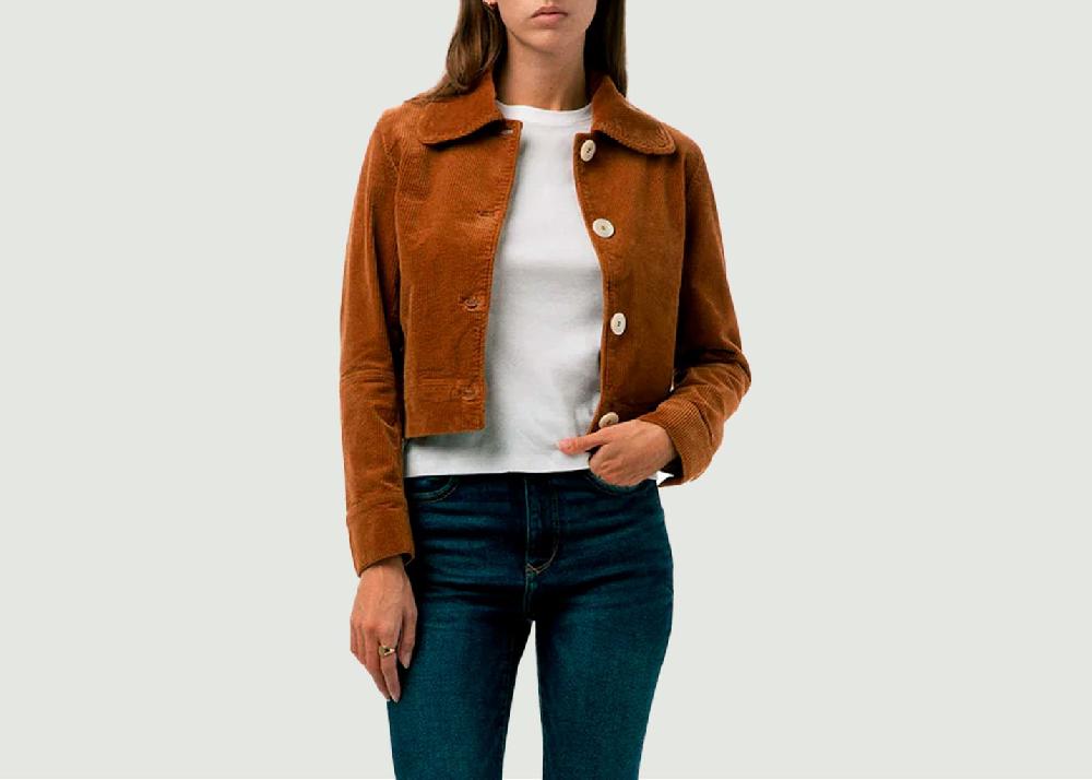 l'exception Veste Daisy Caramel Côtelé Paris