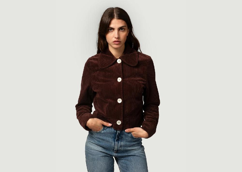 l'exception Veste Daisy Chocolat Côtelé Paris