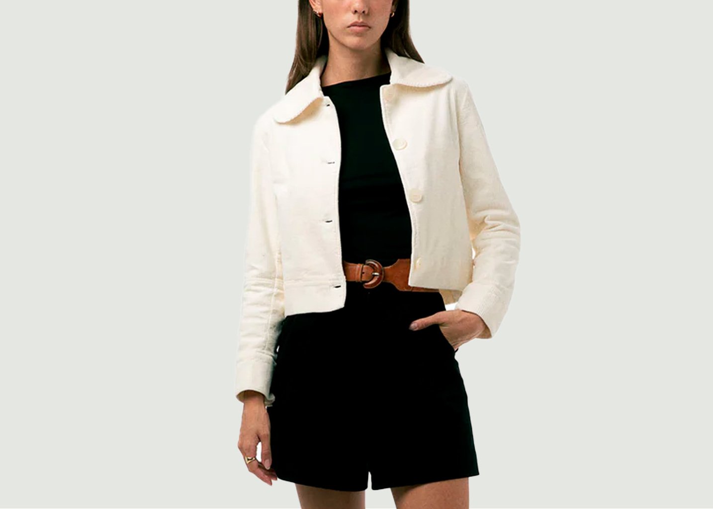 l'exception Veste Daisy Crème Côtelé Paris