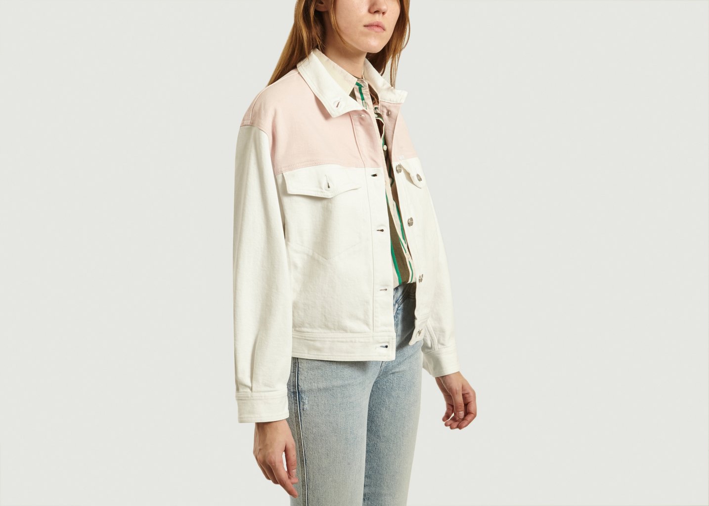 L'exception Veste Denim Patchwork Blanc Closed