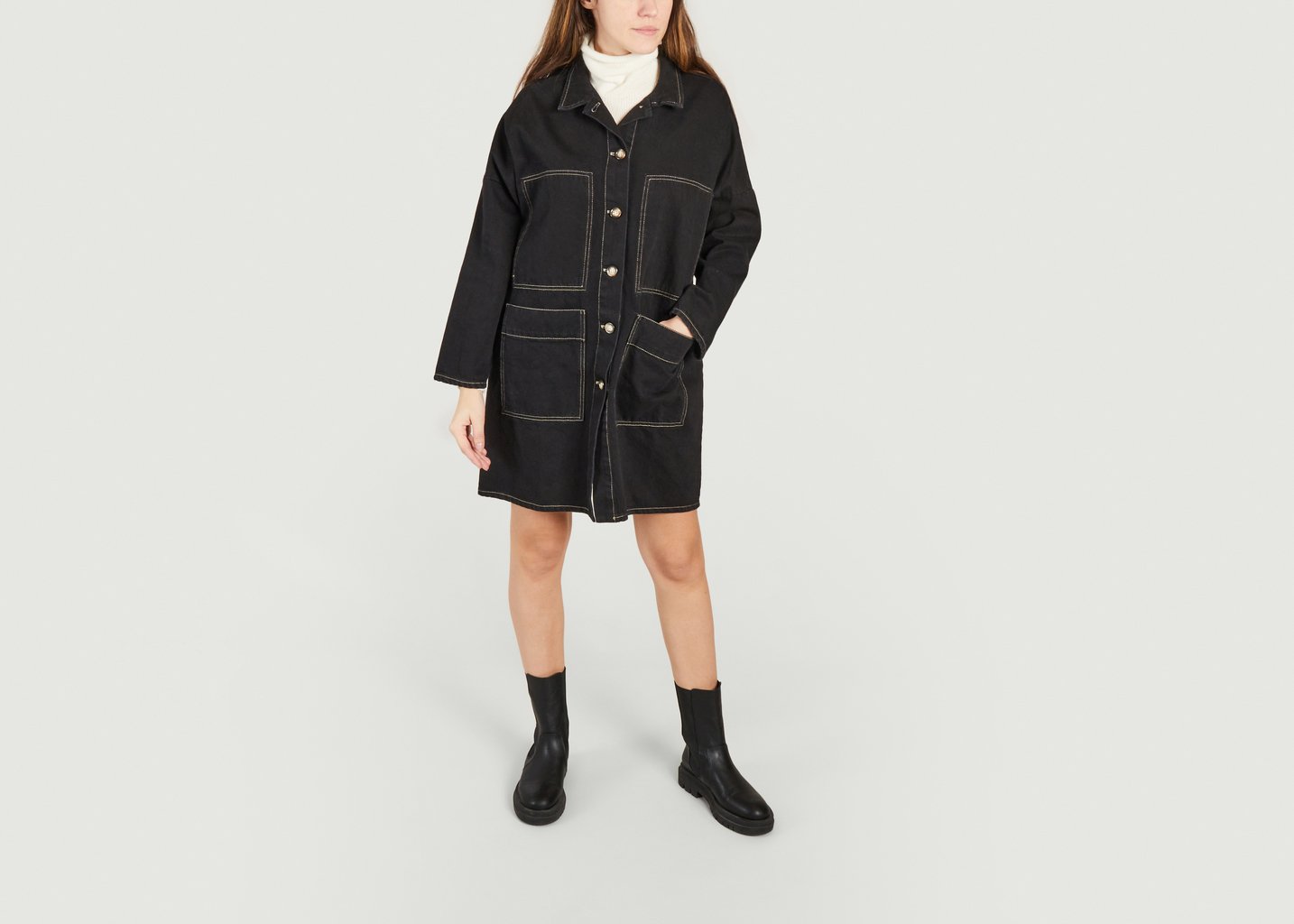 L'exception Veste En Jean Henry Noir Rita Row