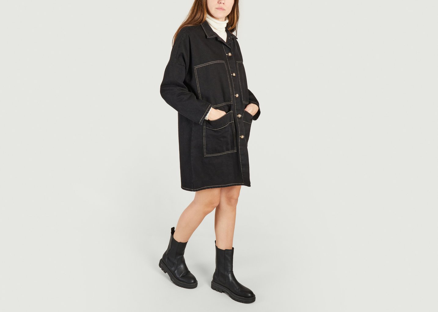 L'exception Veste En Jean Henry Noir Rita Row