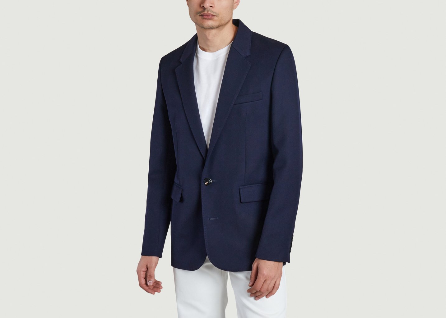 l'exception Veste en laine Bleu Marine AMI Paris