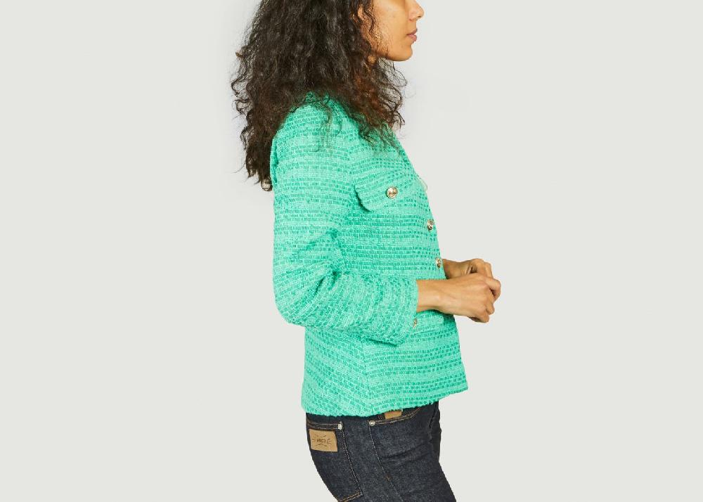 L'exception Veste En Tweed Vivete Vert Maje