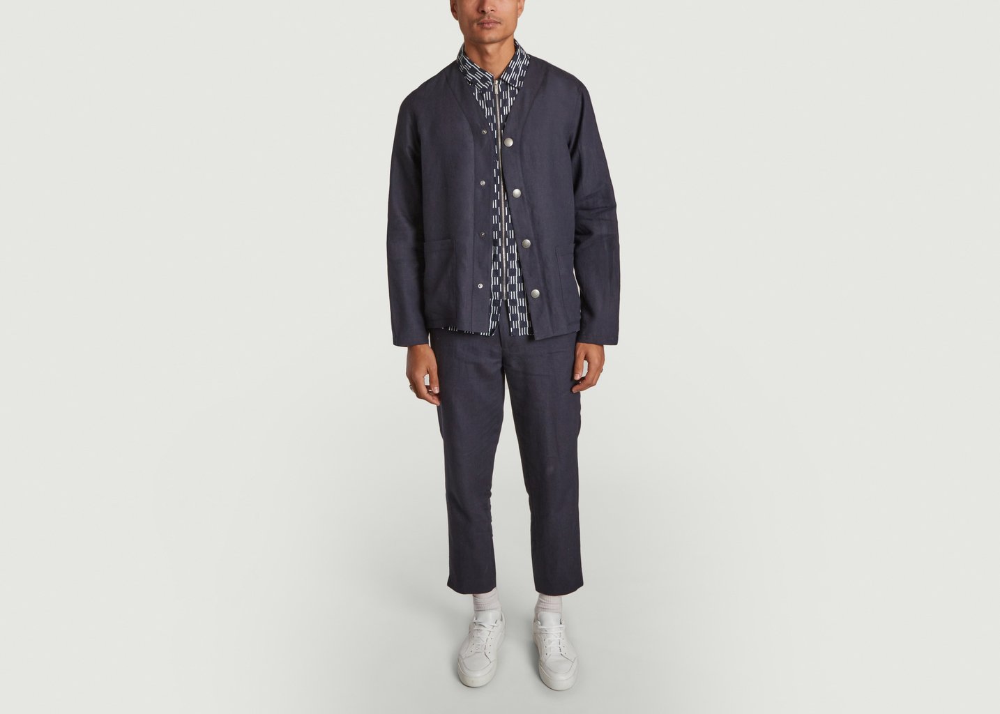 L'exception Veste Non Doublée En Lin Noir Agnès B