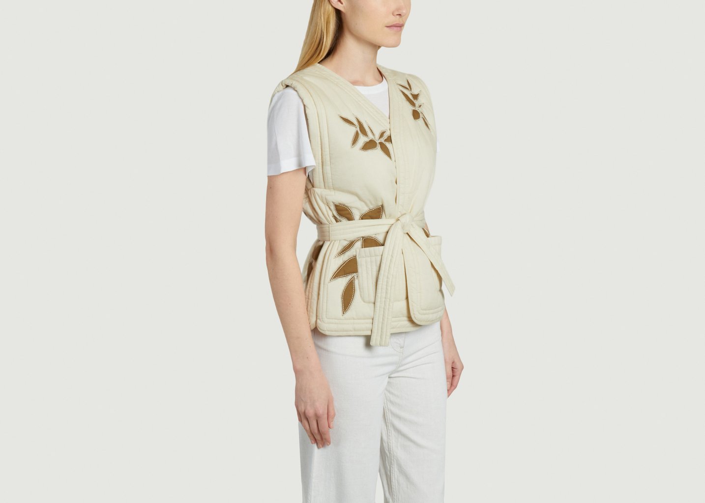 L'exception Veste Sans Manches Guapao Ecru Diega