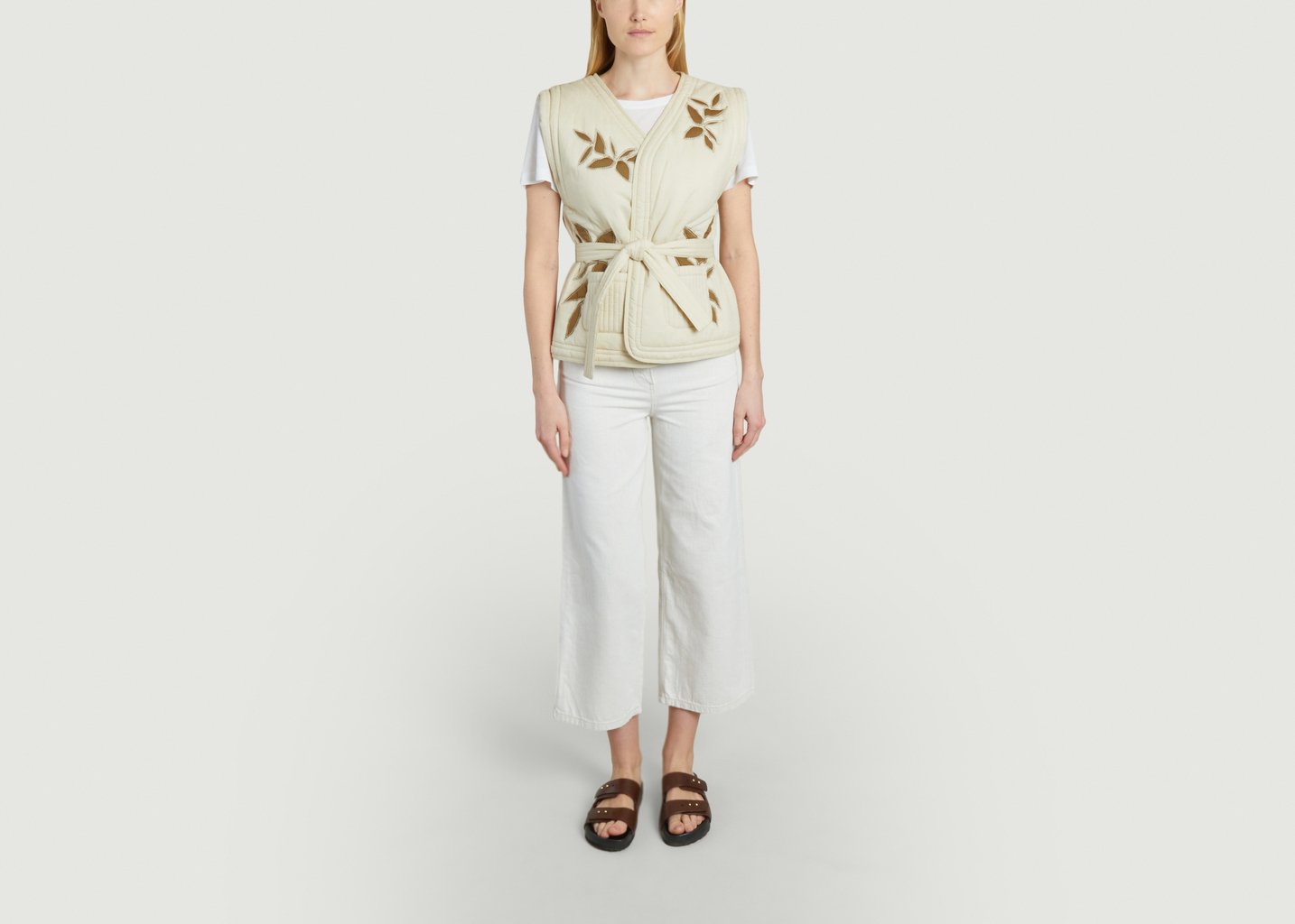 L'exception Veste Sans Manches Guapao Ecru Diega