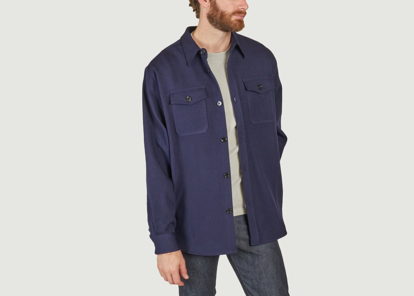 L'exception Veste Surchemise Bleu Marine AMI Paris