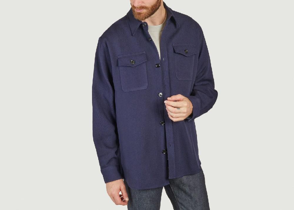 L'exception Veste Surchemise Bleu Marine AMI Paris