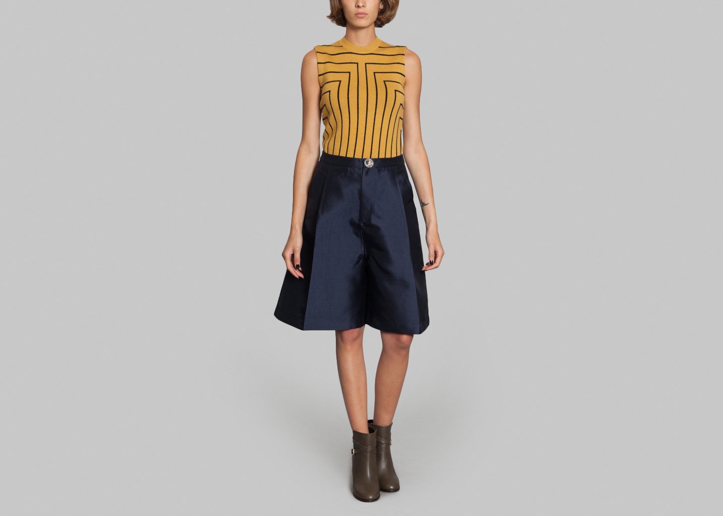 L'exception Wide Leg Short Bleu Marine Masha Ma