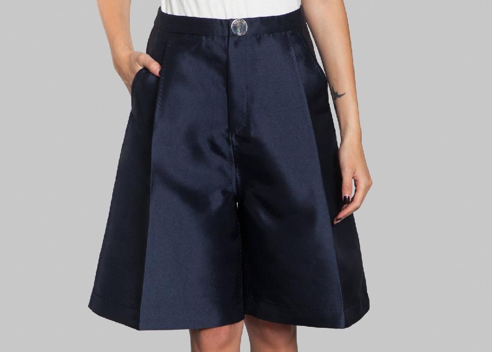l'exception Wide Leg Short Bleu Marine Masha Ma