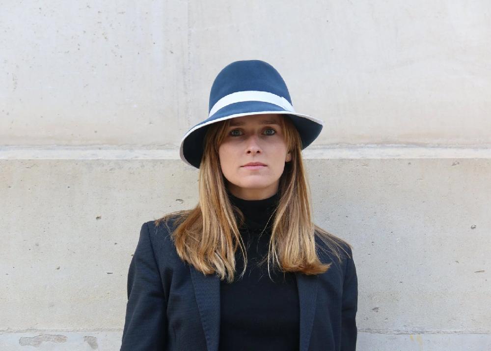L'exception La Parisienne Chapeau Feutre Pour Femme Bleu Courtois Paris