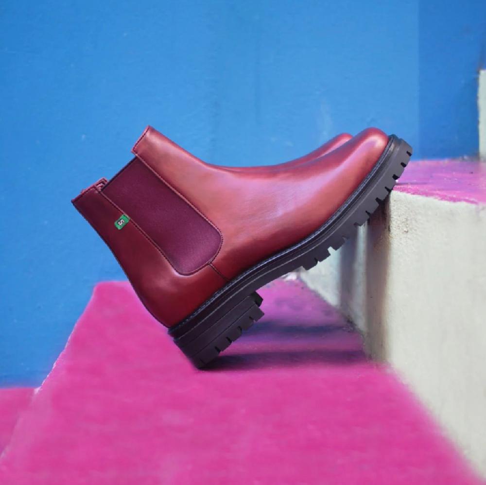 L'exception Le Chelsea Boot Jerry En Cuir Vegan Bordeaux Supergreen