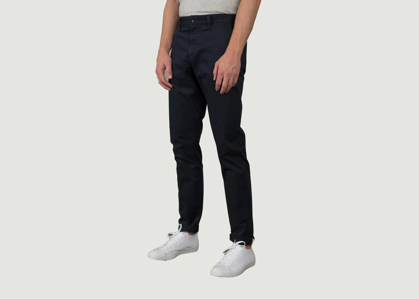 l'exception Le Chino Flex Bleu Navy Bleu Marine Henry Paris