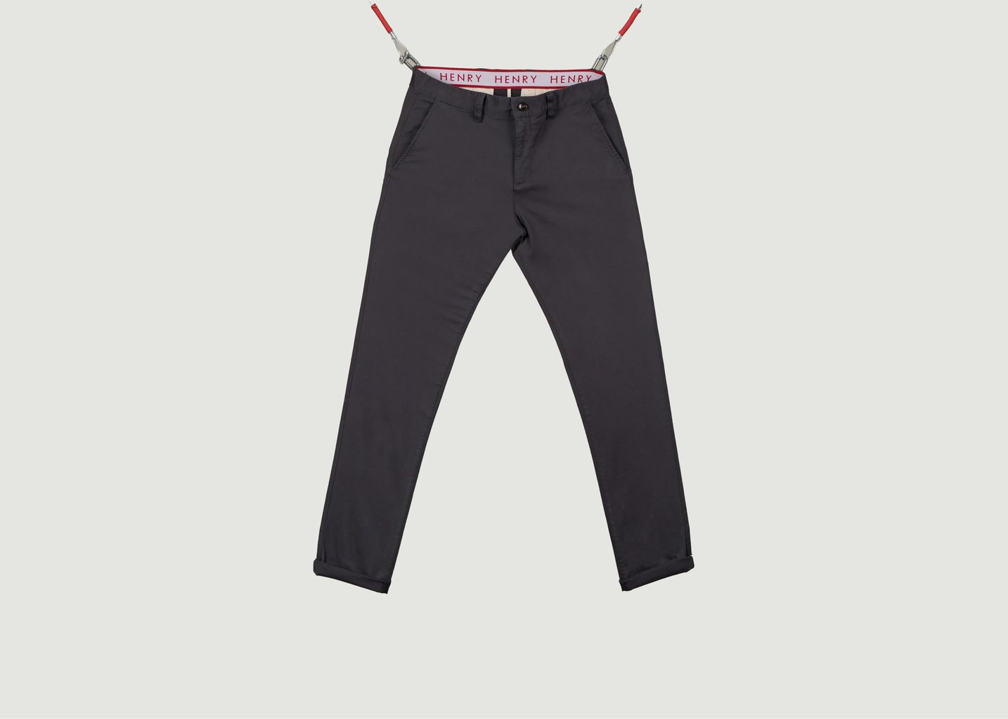 l'exception Le Chino Flex Gris Tarmac Anthracite Henry Paris