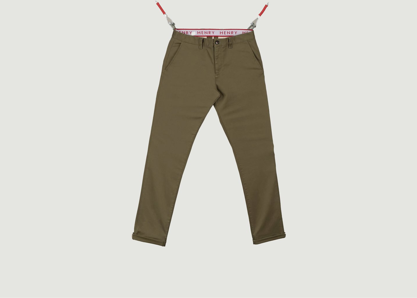 L'exception Le Chino Flex Kaki Army Khaki Henry Paris
