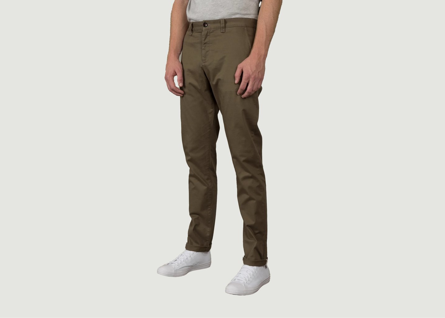 l'exception Le Chino Flex Kaki Army Khaki Henry Paris