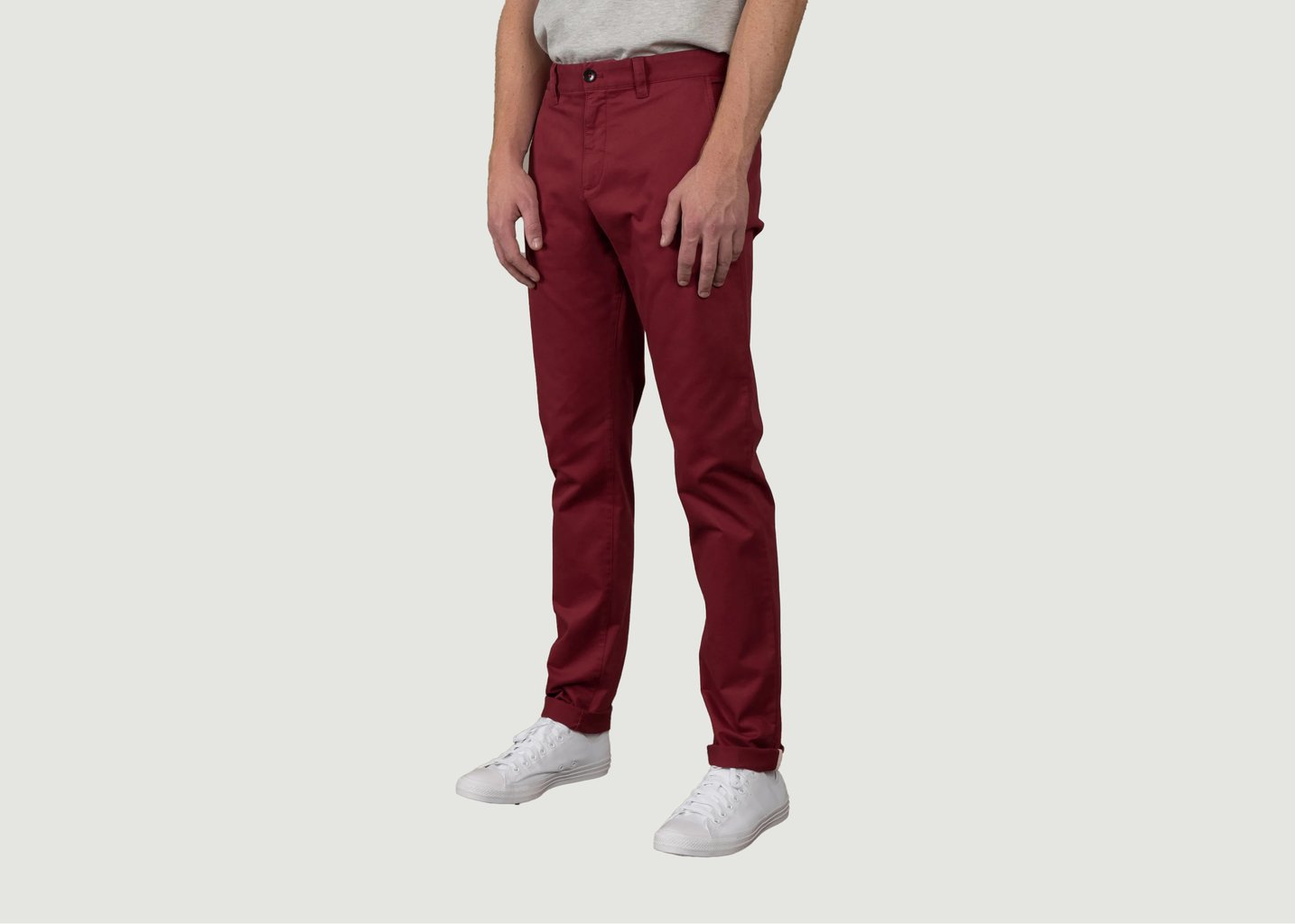 L'exception Le Chino Flex Rouge Brique Rouge Foncé Henry Paris