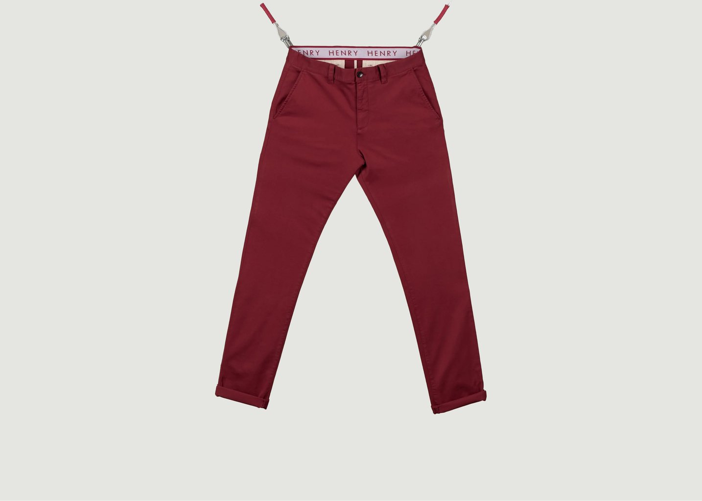 l'exception Le Chino Flex Rouge Brique Rouge Foncé Henry Paris