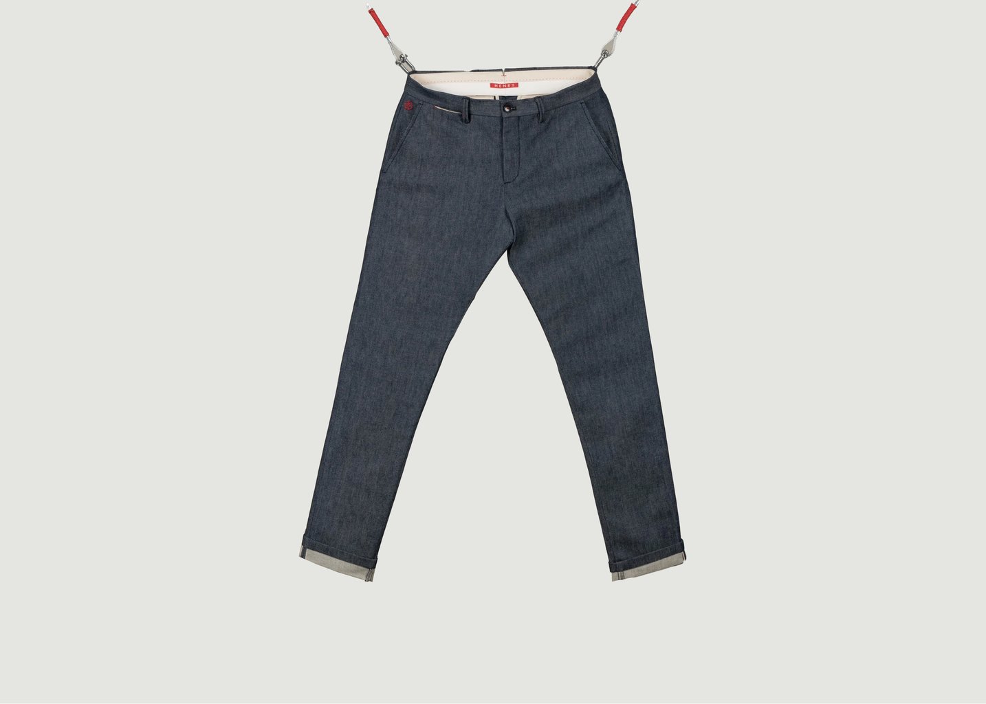 l'exception Le Chino Selvedge Bleu Indigo Brut Henry Paris