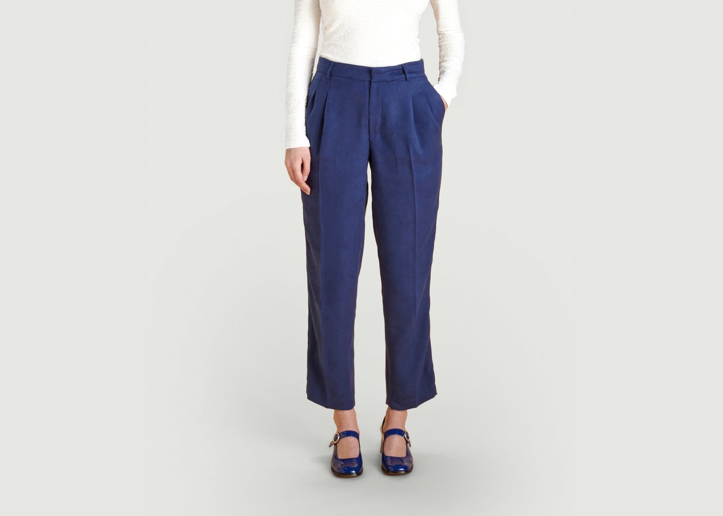 l'exception Le Pantalon Roma Femme Bleu Marine Soubacq